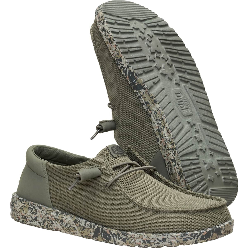 HEYDUDE Wendy Funk Mesh Field Camo, Dark Olive, 9