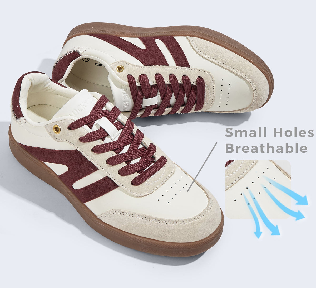 LUCKY STEP Womens Classic Retro Gum Sole Fashion Sneakers Anti Slip Casual Shoes,Dark Brown