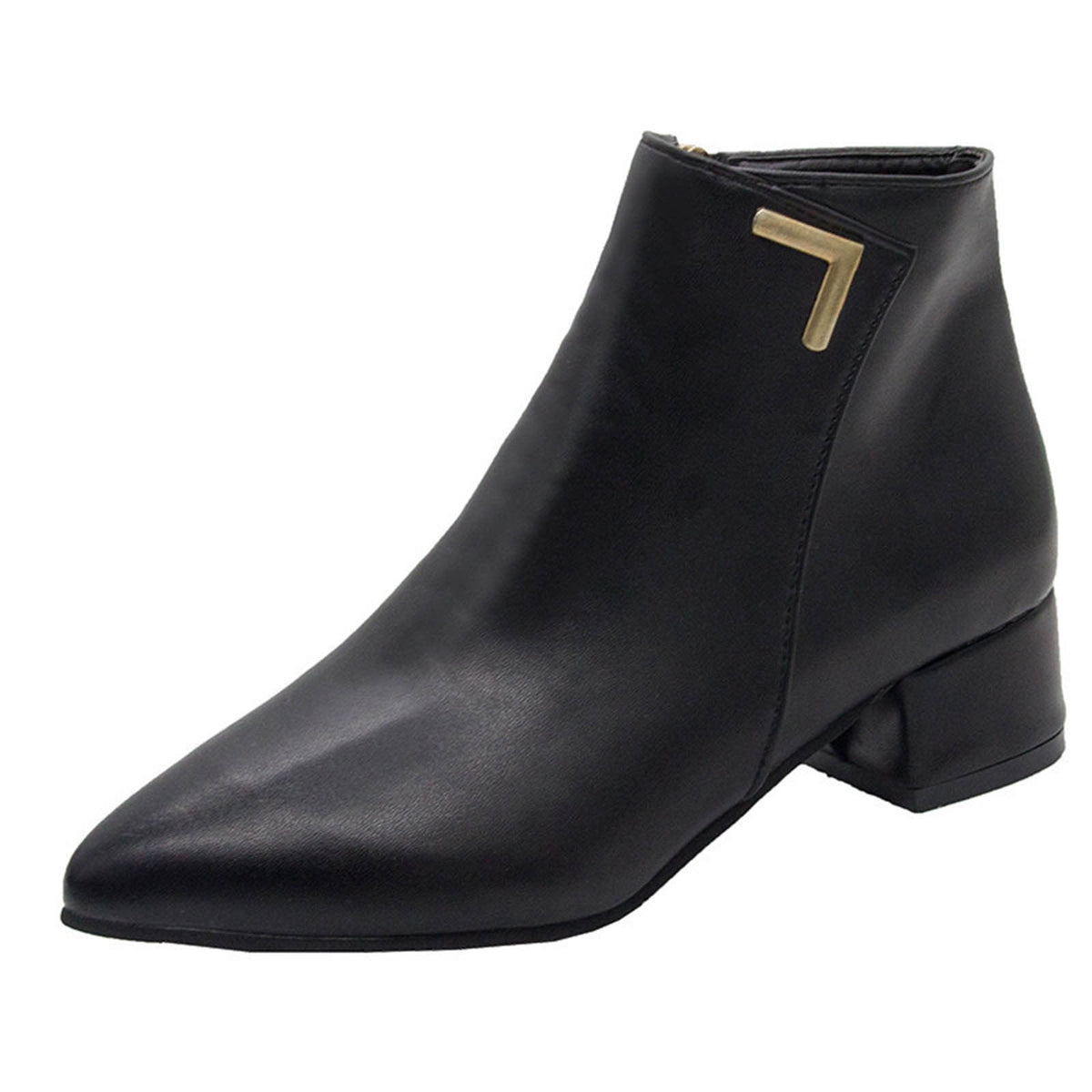 hopeusnice Women's Suede Ankle Boots Low Heel Pointed Toe Zipper Booties Comfortable Block Heel Dress Shoes Fall Winter Footwear Beige 42